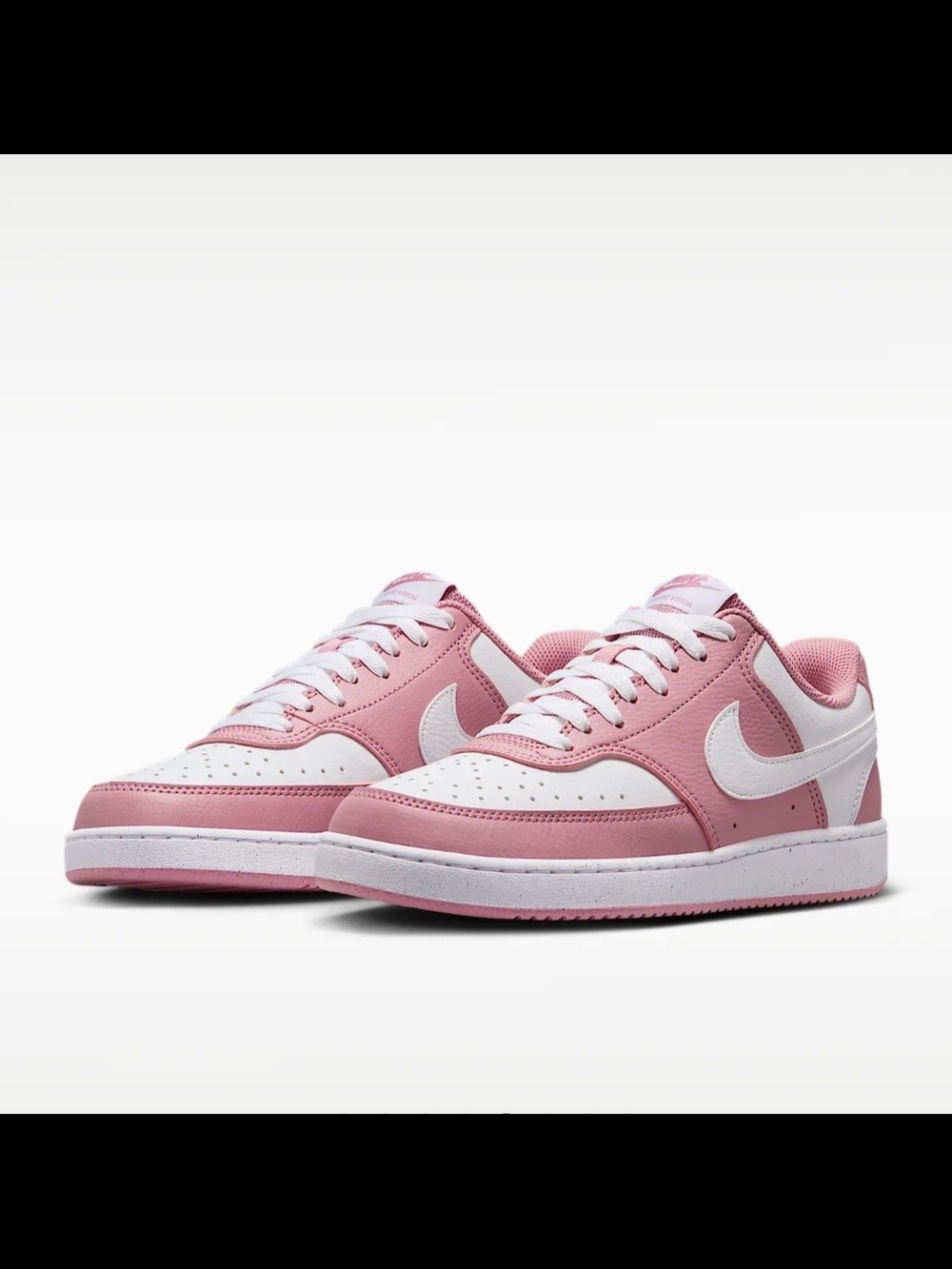 nike court vision low next nature elemental pink/white